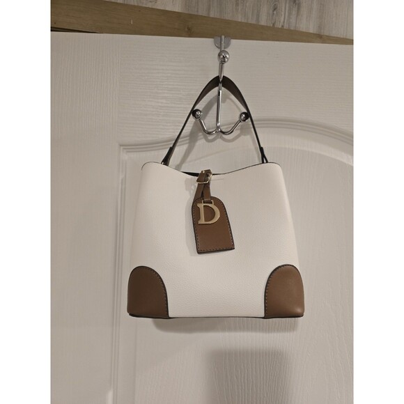 D'Orsay Handbags - D'Orsay Women's Leather Hand Bag Tan and White From Inaya Collection